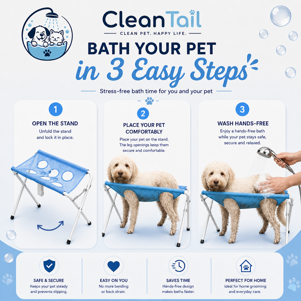 ClainTaill™ Pet Bath & Grooming Stand
